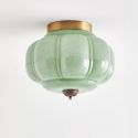 Золотистый светильник “Элаиза” с зелёным плафоном