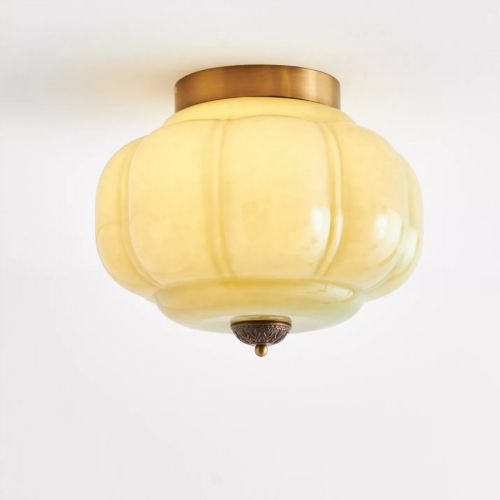 Золотистый светильник “Элаиза” с зелёным плафоном