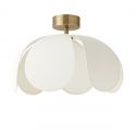 Золотистый потолочный светильник “Флэк” с белым абажуром