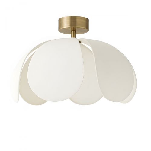 Золотистый потолочный светильник “Флэк” с белым абажуром