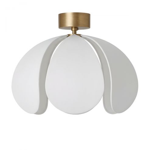 Золотистый потолочный светильник “Флэк” с белым абажуром