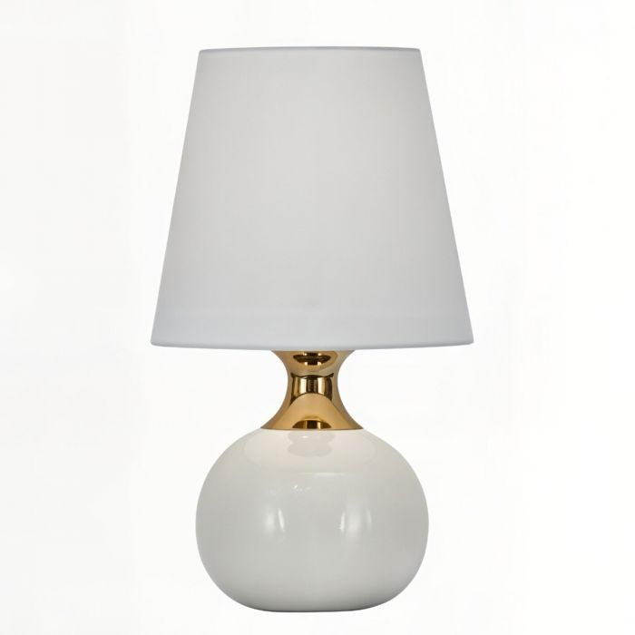 Настольная лампа “Бенсон” с бежевым керамическим основанием