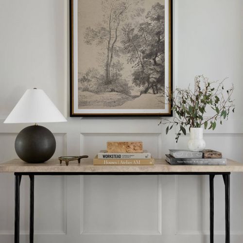 Настольная лампа “Тесс” с черным керамическим основанием