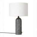 Настольная лампа “Эдвин” из серого мрамора с белым абажуром