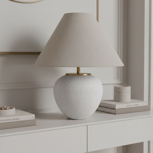 Белая настольная лампа “Ноэл”