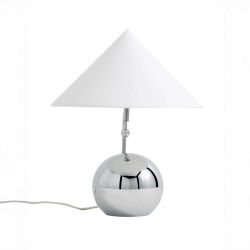 Серебристая лампа “Шанталь” с мятным конусным абажуром