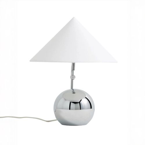 Серебристая лампа “Шанталь” с мятным конусным абажуром