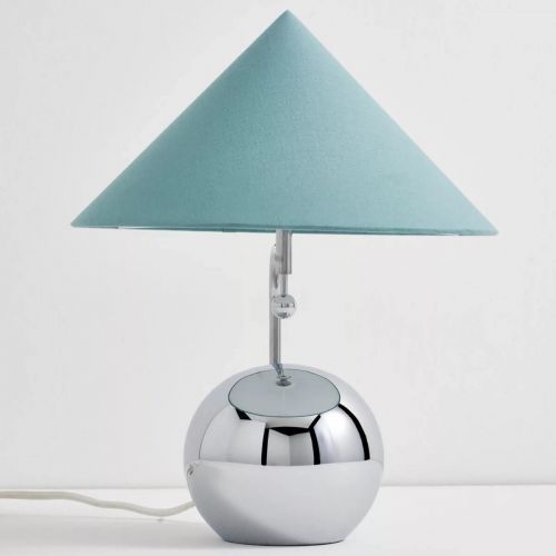 Серебристая лампа “Шанталь” с мятным конусным абажуром