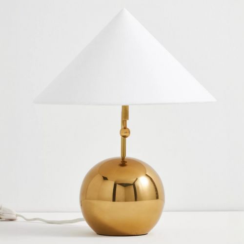 Золотистая лампа “Шанталь” с белым конусным абажуром
