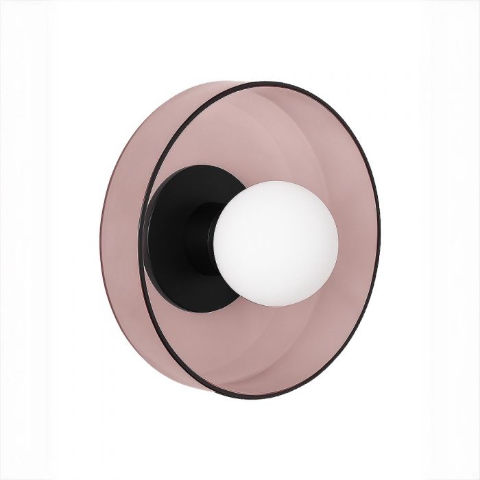 Настенный светильник с розовым стеклом “Кассель” – Ø 35 см