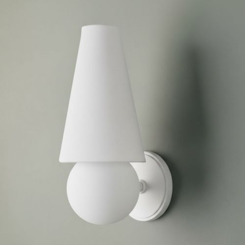 Белое бра “Дрю” с конусным плафоном