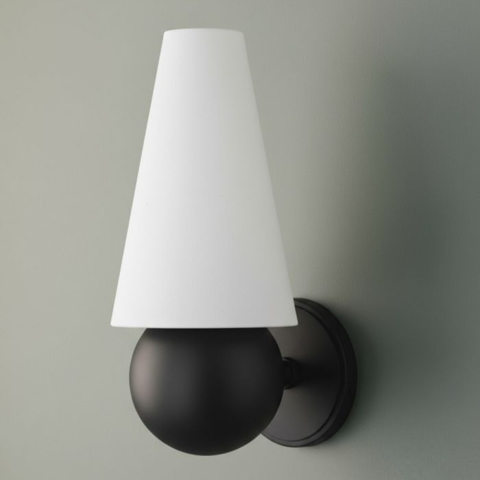 Чёрное бра “Дрю” с конусным плафоном