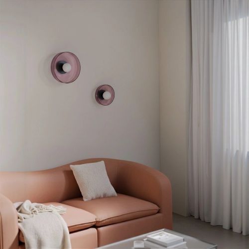 Настенный светильник с розовым стеклом “Кассель” – Ø 35 см