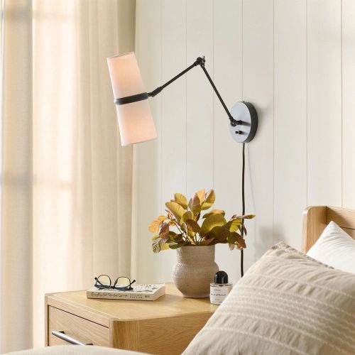 Чёрное бра “Флемиш” на шарнире с проводом