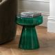 Тёмно-зелёный приставной столик “Флумс” Ø 37 см.