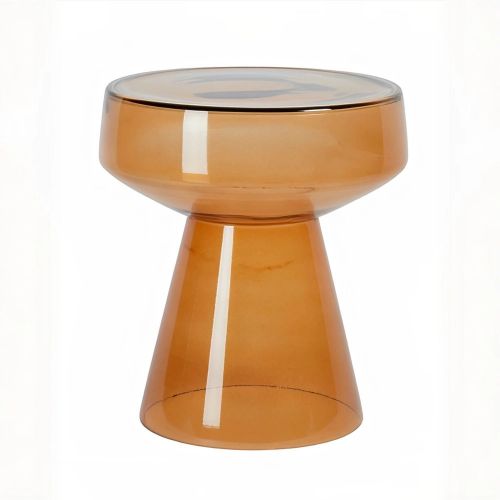 Охровый приставной столик “Флумс” Ø 37 см.