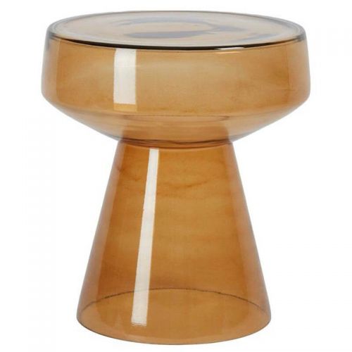 Охровый приставной столик “Флумс” Ø 37 см.