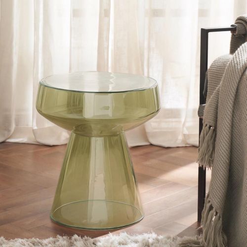 Оливковый приставной столик “Флумс” Ø 37 см.