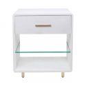 Белая прикроватная тумба с фактурной отделкой “Тейт”