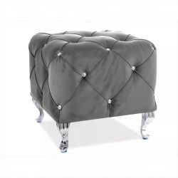 Пуф Signal HESTIA K Velvet Bluvel 14 серый/серебряный