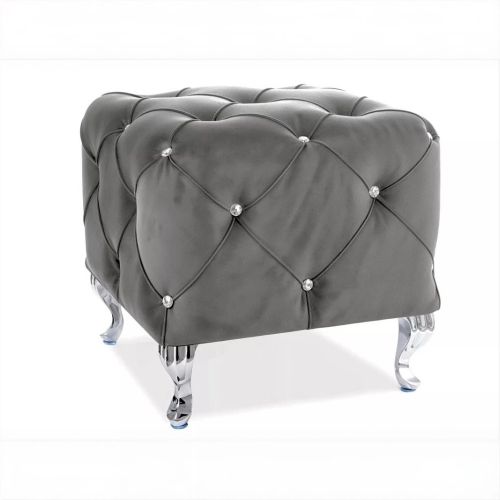 Пуф Signal HESTIA K Velvet Bluvel 14 серый/серебряный