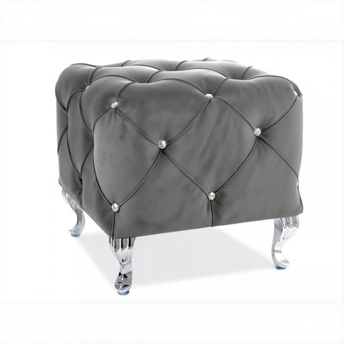 Пуф Signal HESTIA K Velvet Bluvel 14 серый/серебряный