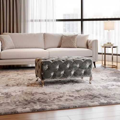 Пуф Signal HESTIA VELVET (серый/серебряный)