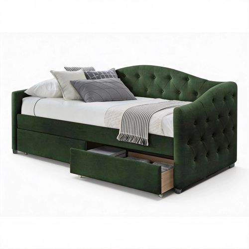 Кровать Halmar ALOHA (темно-зеленый) 90/200