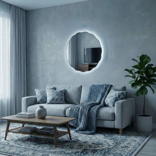 Фантазия (Fancy) S LED Серебро Зеркало с подсветкой Ø60 см