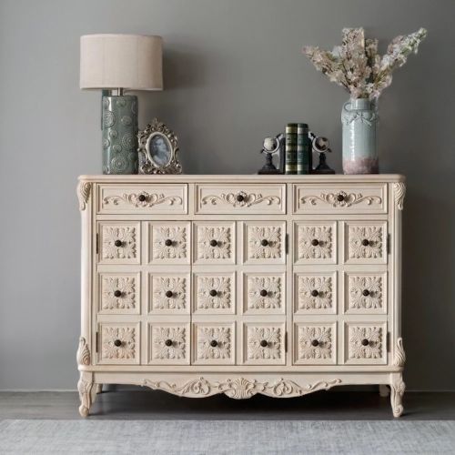 Большой комод для обуви Cilan, античный белый