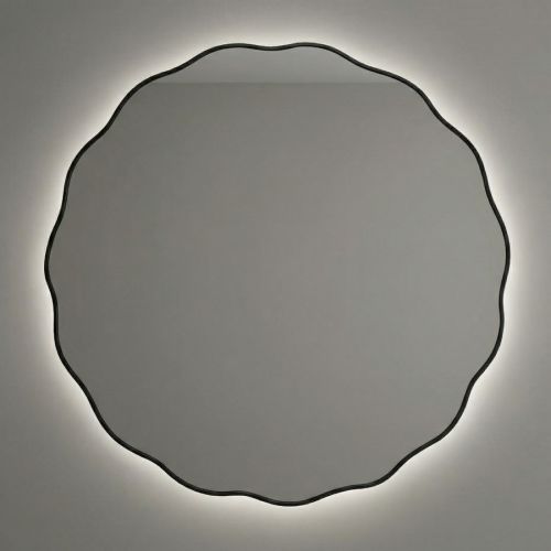 Фантазия (Fancy) S LED Черный Зеркало с подсветкой Ø60 см