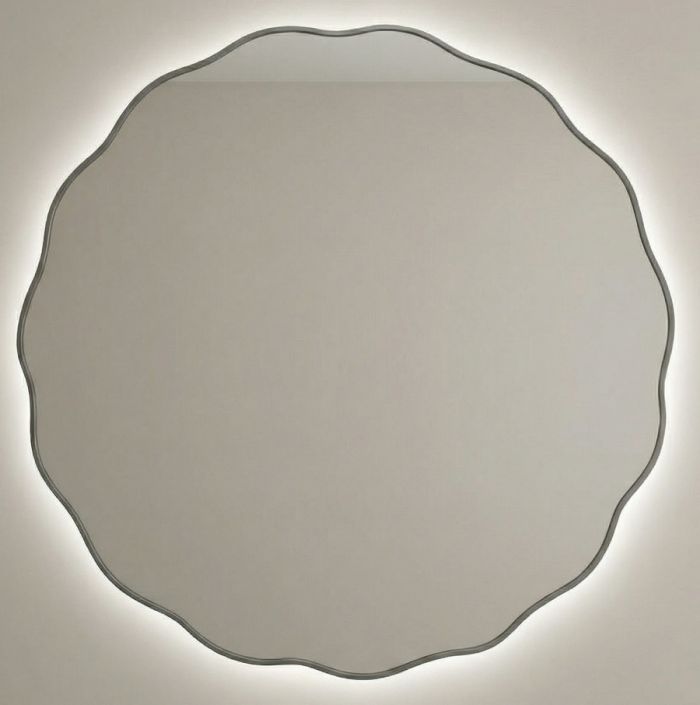 Фантазия (Fancy) M LED Серебро Зеркало с подсветкой Ø80 см