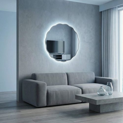 Фантазия (Fancy) M LED Серебро Зеркало с подсветкой Ø80 см