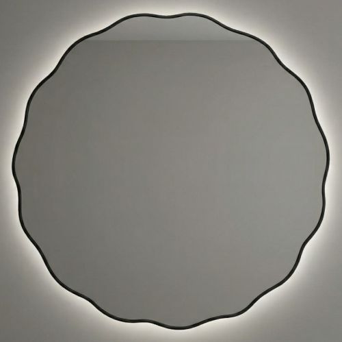 Фантазия (Fancy) M LED Черный Зеркало с подсветкой Ø80 см