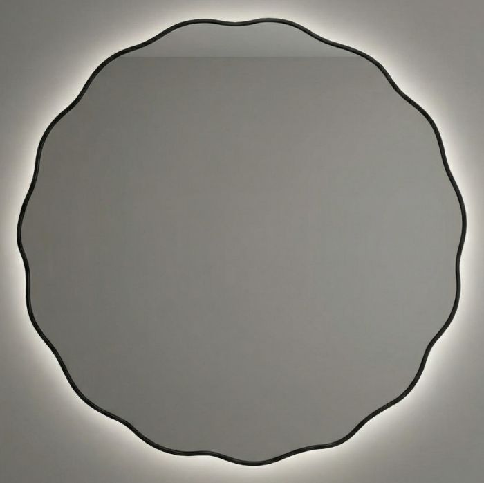 Фантазия (Fancy) M LED Черный Зеркало с подсветкой Ø80 см