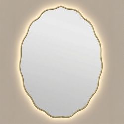 Фантазия (Fancy) Овал LED Золото Зеркало с подсветкой 60*80 см