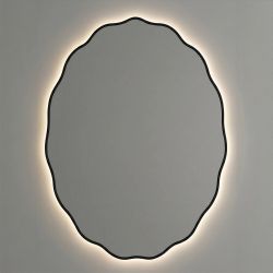 Фантазия (Fancy) Овал LED Черный Зеркало с подсветкой 60*80 см