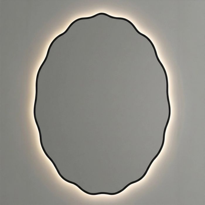 Фантазия (Fancy) Овал LED Черный Зеркало с подсветкой 60*80 см
