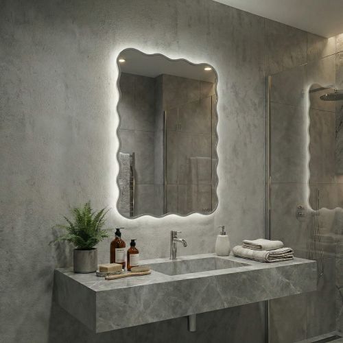 Фантазия (Fancy) LED Серебро Зеркало с подсветкой 60*80 см