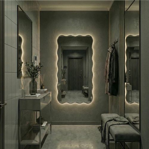 Фантазия (Fancy) L LED Черный Зеркало с подсветкой 60*120 см