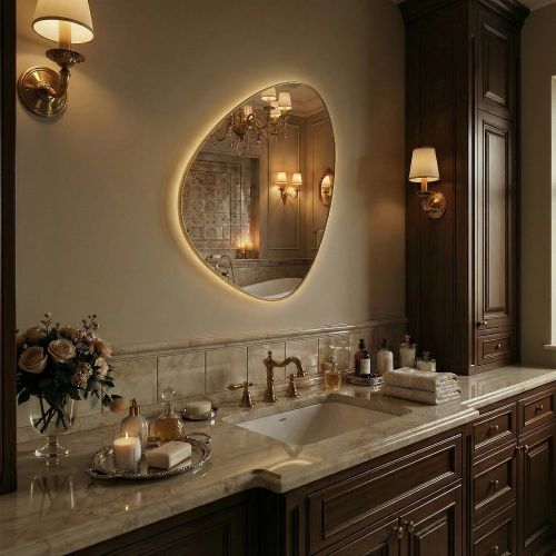 Стен (Sten) S LED Золото Зеркало с подсветкой 66*83см