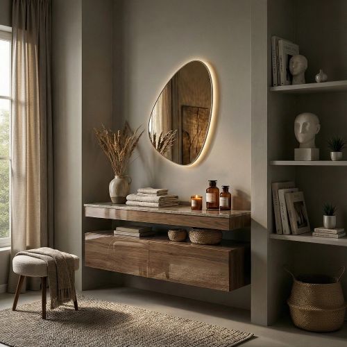 Стен (Sten) S LED Серебро Зеркало с подсветкой 66*83см