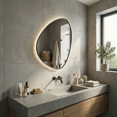 Стен (Sten) S LED Черный Зеркало с подсветкой 66*83см