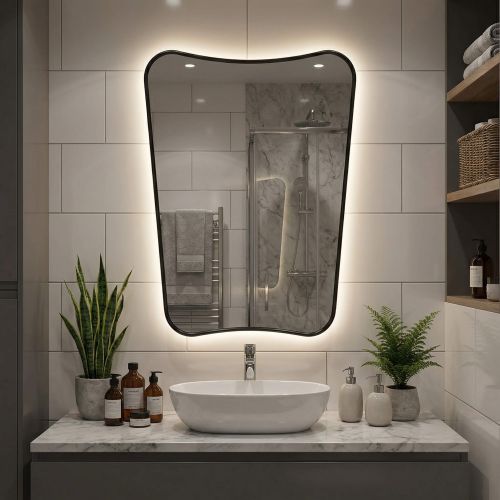 Небо (Sky) M LED Черный Зеркало с подсветкой 45/60*85 см