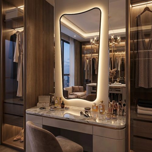 Небо (Sky) L LED Black Зеркало с подсветкой 45/65*130 см