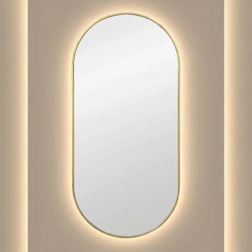 Капсула (Kapsel) S LED Золото Зеркало с подсветкой 40*85 см