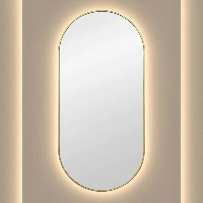 Капсула (Kapsel) S LED Золото Зеркало с подсветкой 40*85 см