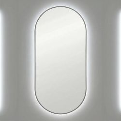 Капсула (Kapsel) S LED Серебро Зеркало с подсветкой 40*85 см
