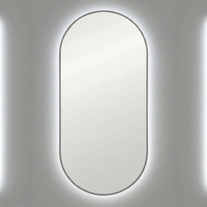 Капсула (Kapsel) S LED Серебро Зеркало с подсветкой 40*85 см