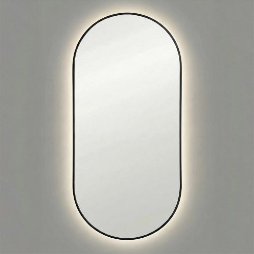 Капсула (Kapsel) S LED Черный Зеркало с подсветкой 40*85 см